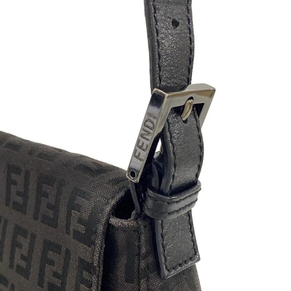 Auth FENDI Mamma bucket / Zucchino pattern 8BR001 Black Jacquard Leather - Picture 9 of 16